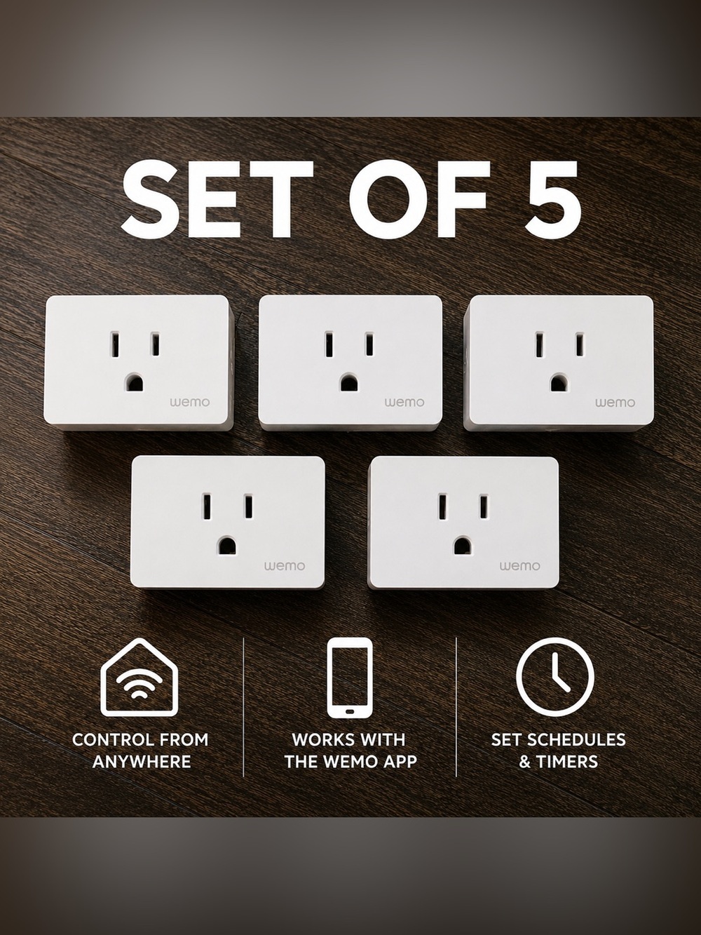Wemo Smart Plug Set of 5 - White
